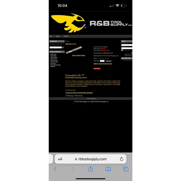 5 R&B Tool KRB.500-2 Double Edge Compression Spiral Bundle lot - Picture 10 of 10